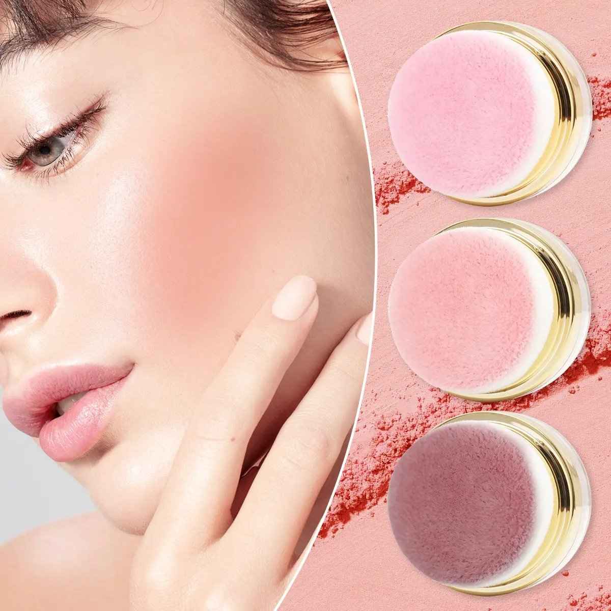 3-Piece Lazy Blush Set – Effortless Radiance in Seconds Quick, Natural-Looking Blush  Built-in Mirror 🪞
