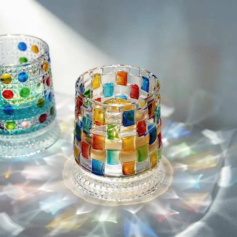 Hand-Painted Embossed Rotating Whiskey Glass – Minimal Luxury Crystal Tumbler with Smooth Spin Design
