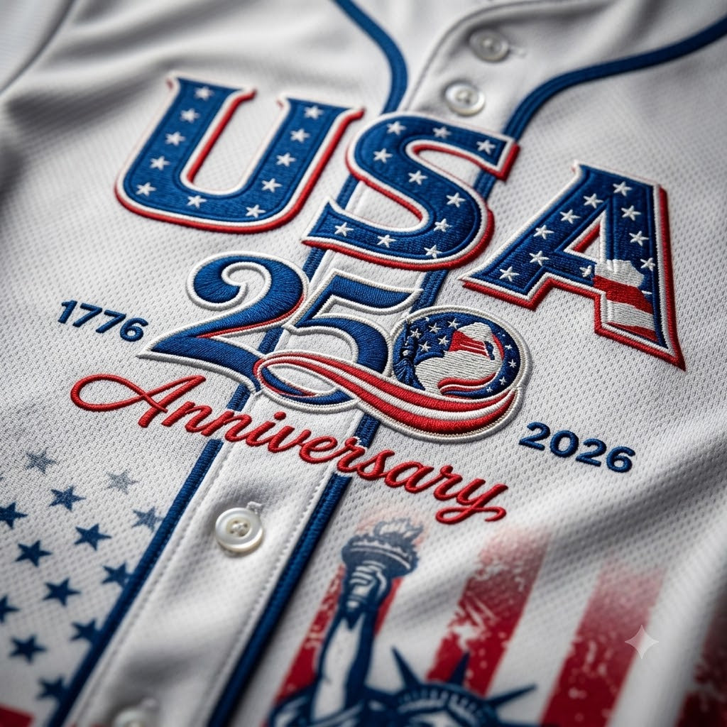 USA 250th Anniversary Baseball Jersey – Patriotic Statue of Liberty 1776-2026