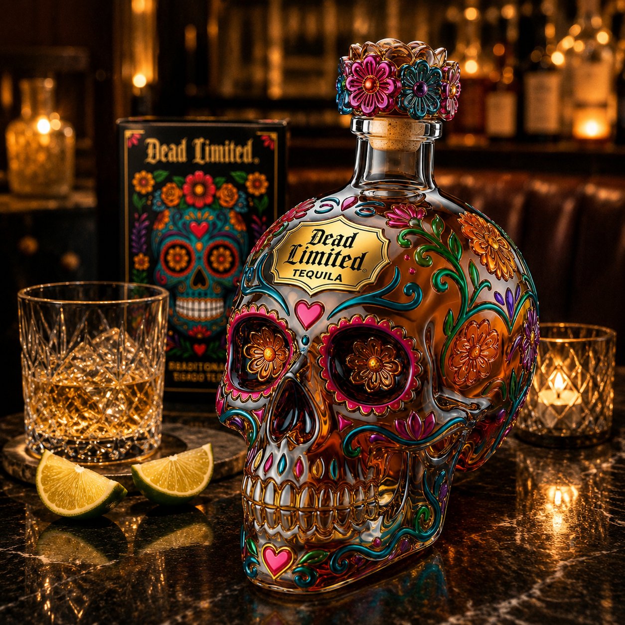🍷Limited edition Day of the Dead tequila bottle🎁