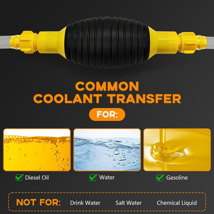 🚗💨2M Siphon Hand Pump with Shut-Off Valve | Fuel Transfer Pump for Cars & Motorcycles