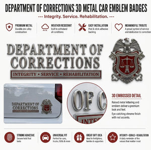 ⚖️ Corrections Officer Integrity Service Rehabilitation Metal Car Emblem Badge