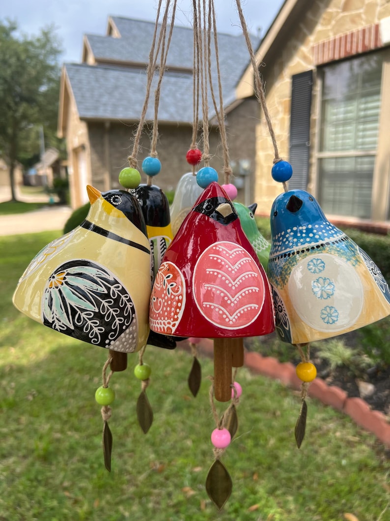 🐦🐦Hand-Painted Ceramic Bird wind Chimes (Handmade by Jordan Maynard®)-Buy 2 Free Shipping