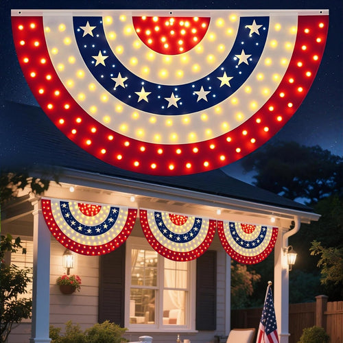 🔥2️⃣5️⃣0️⃣ Hot Sale - 3 x 6 Ft LED Patriotic Bunting Banner for America’s 250th