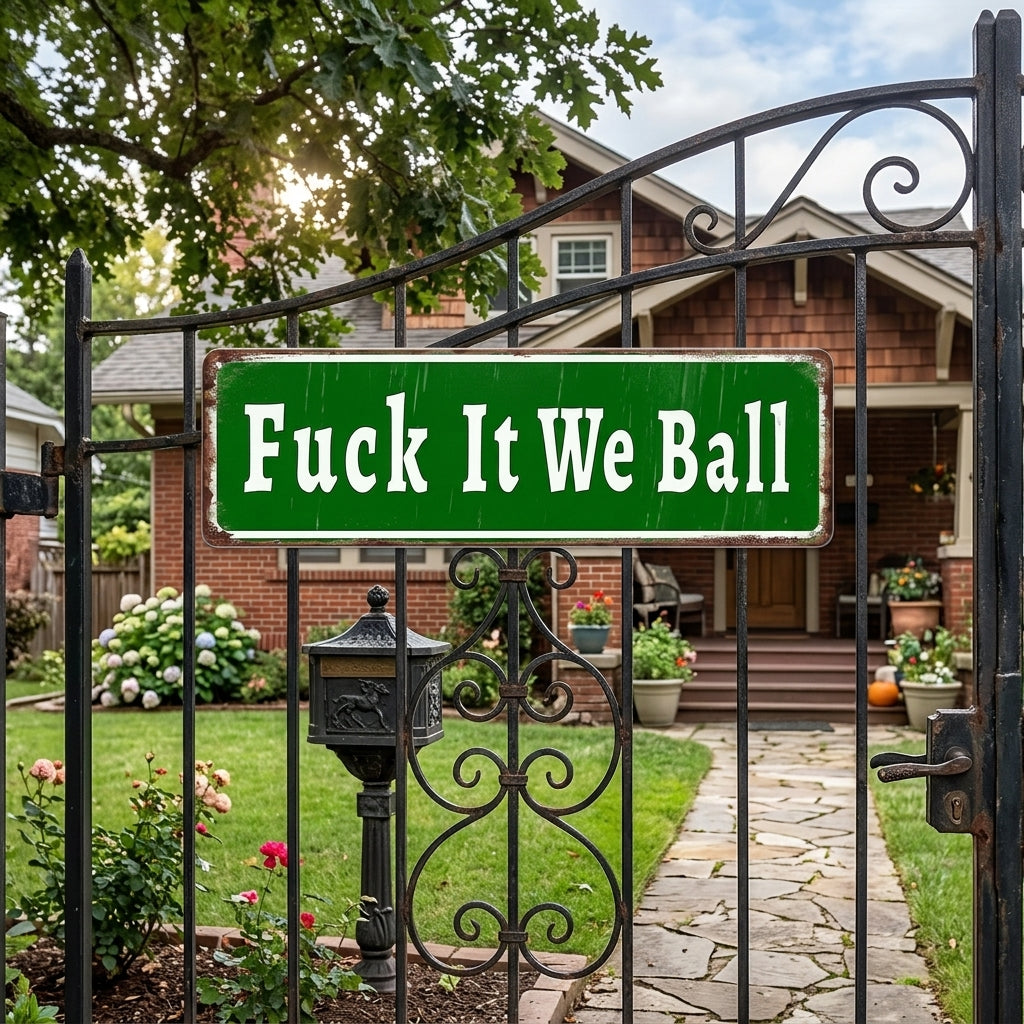 F*ck It We Ball Metal Sign Funny Retro Wall Decor